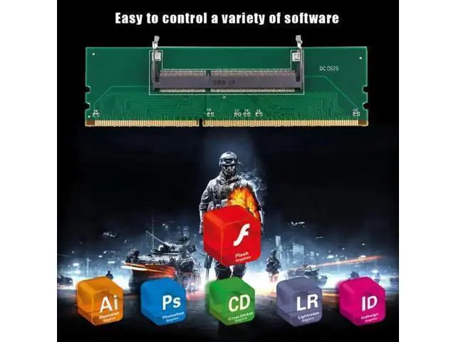 Alt view image 5 of 6 - Notebook Memory to Desktop Memory Connector Adapter Card 200 Pin SO-DIMM to Desk