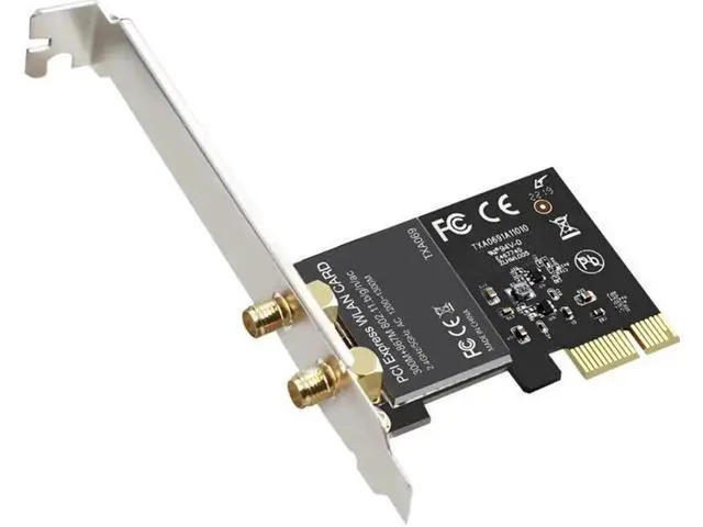 Alt view image 4 of 5 - Wireless Adapter Card 1300Mbps Dual Band 5.GHz/2.4GHz PCI Express Wi-Fi Network