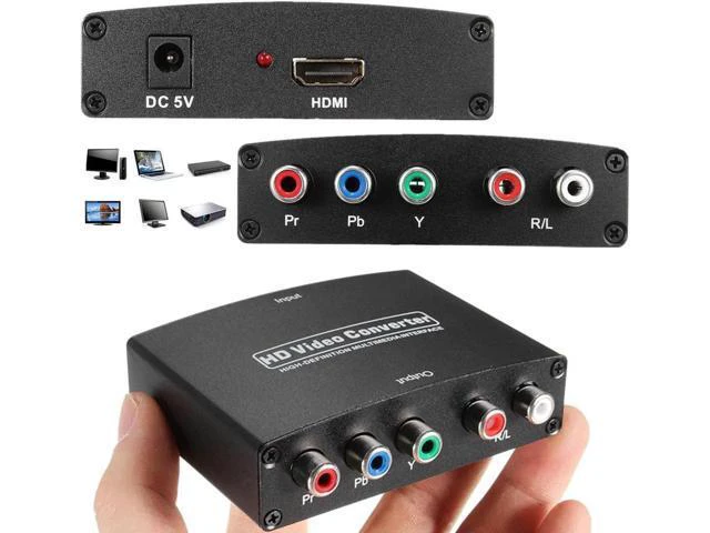 Alt view image 2 of 6 - 1080P HDMI to RGB Component 5 RCA YPbPr Video + R/L Audio Converter Adapter TV P