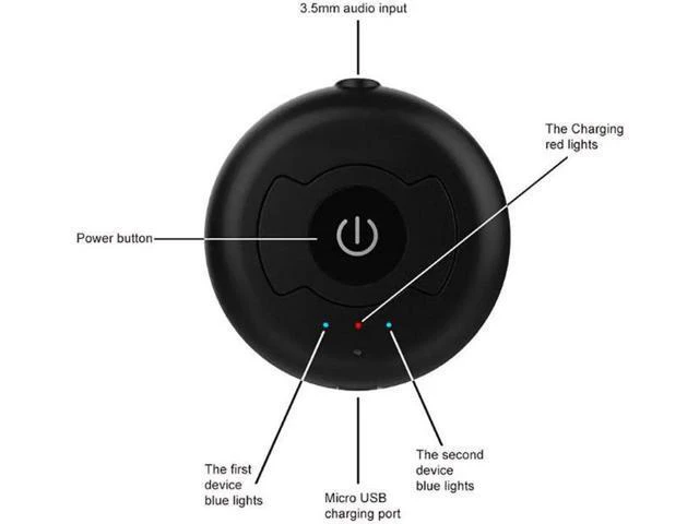 Alt view image 4 of 6 - 3.5mm Wireless Bluetooth Transmitter H-366T Multi-point Audio Music Stereo Trans