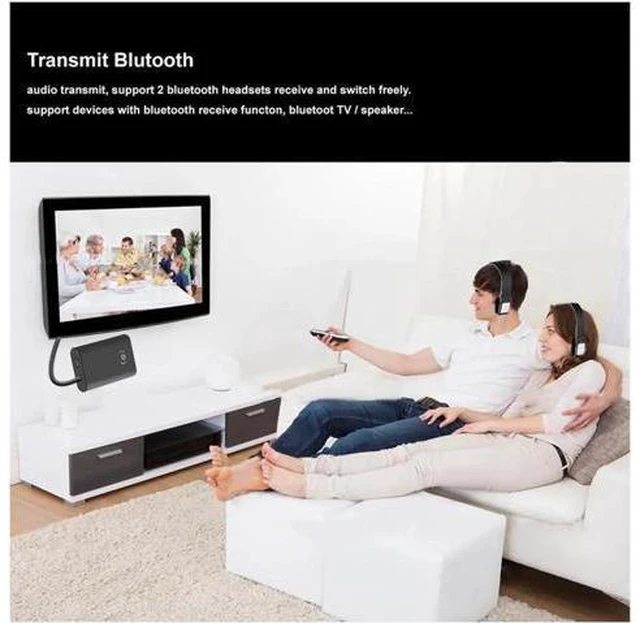 Alt view image 3 of 6 - est B9 Bluetooth Transmitter Receiver 3.5mm Stereo Output Wireless Audio Adapter