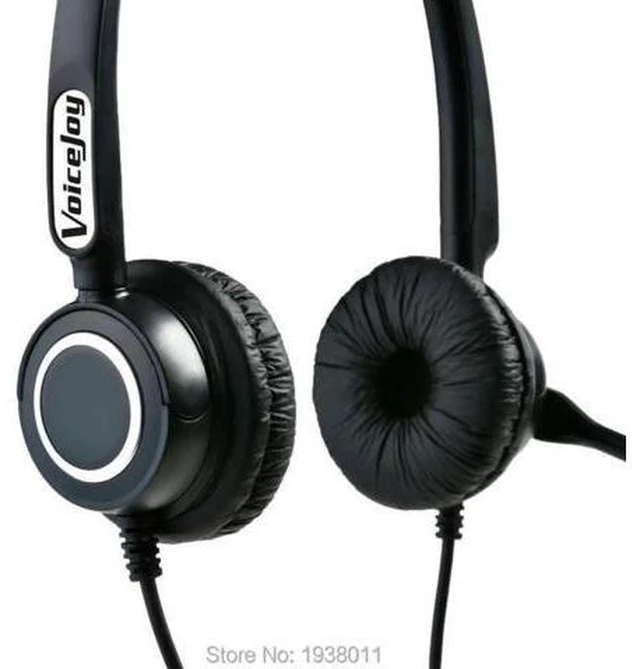 Main image of Call center headphones Porfessional binaural headset with RJ9/RJ11 plug office p