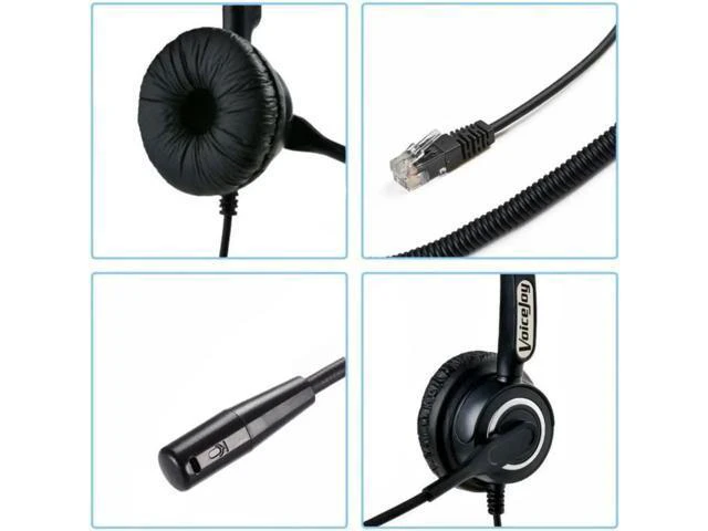Alt view image 2 of 3 - Call center headphones Porfessional binaural headset with RJ9/RJ11 plug office p