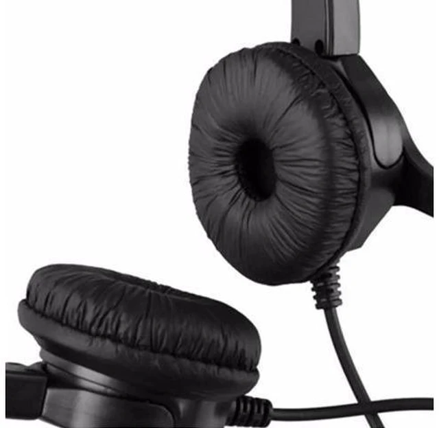 Alt view image 6 of 6 - Leory High Quality Binaural Headphone Handsfree Call Center Telephone Corded Hea