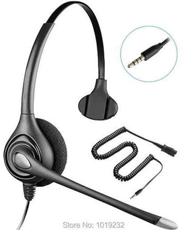 Main image of Call center headphones QD (Quick Disconnect) headset with single 3.5mm plug for