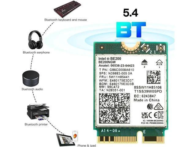 Alt view image 3 of 6 - New WiFi 7 Intel BE200 Wireless Wifi Card Bluetooth 5.4 Tri Band 2.4G