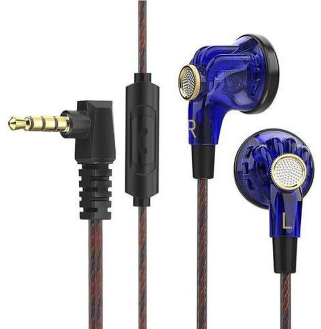 Main image of QKZ MDR Wired Headphones - Flat Ear Tips, Wireless Control with Microphone.Music