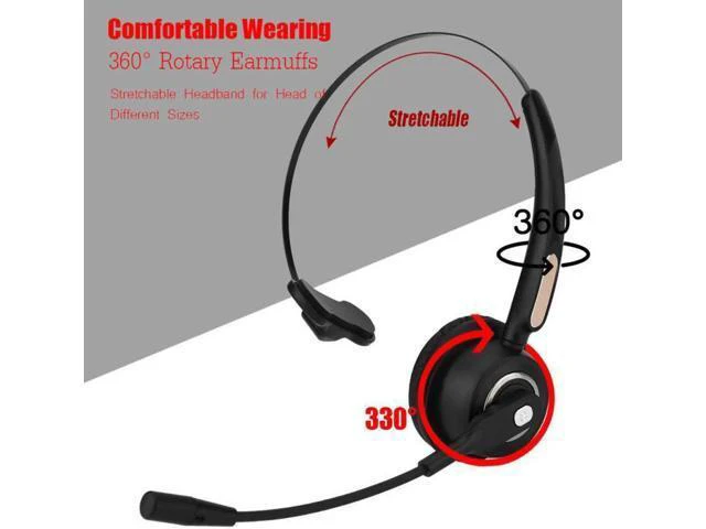 Alt view image 4 of 6 - Call Center Bluetooth Headset Wireless Over-the-Head Noise Canceling Headphones