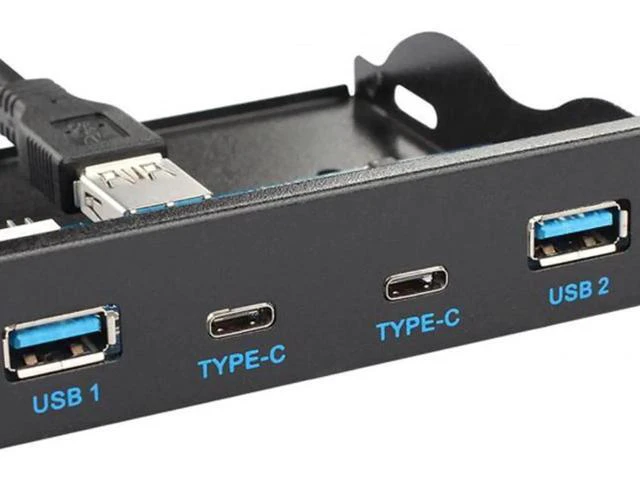 Alt view image 2 of 7 - USB 3.1 Front Panel Header to USB-C & USB 3.0 HUB 4 Ports Front Panel Motherboar
