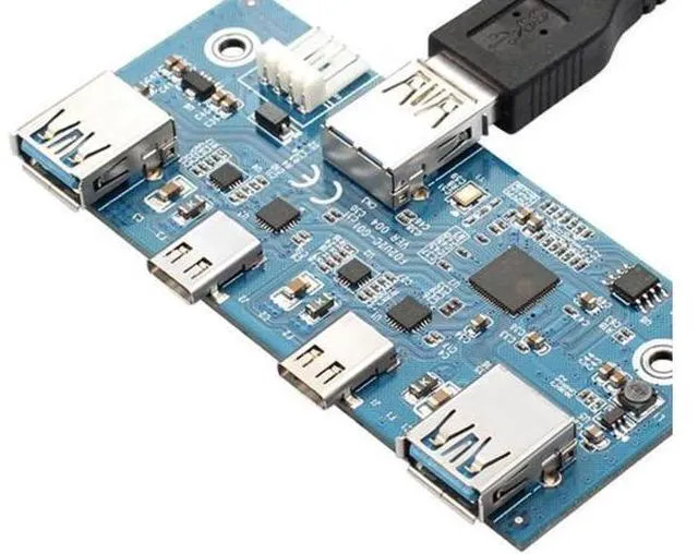 Alt view image 6 of 7 - USB 3.1 Front Panel Header to USB-C & USB 3.0 HUB 4 Ports Front Panel Motherboar
