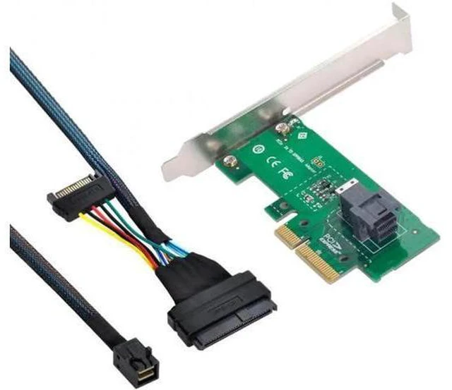 Alt view image 2 of 7 - PCI-E 3.0 4.0 to SFF-8643 Card Adapter and U.2 U2 SFF-8639 NVME PCIe