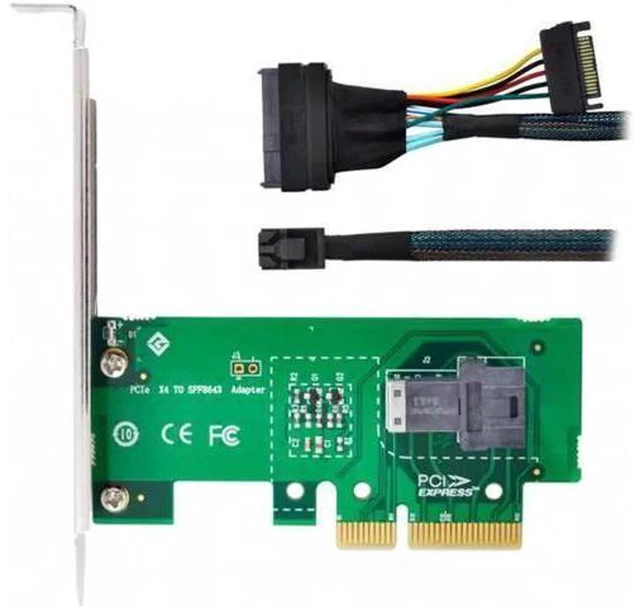 Alt view image 4 of 7 - PCI-E 3.0 4.0 to SFF-8643 Card Adapter and U.2 U2 SFF-8639 NVME PCIe