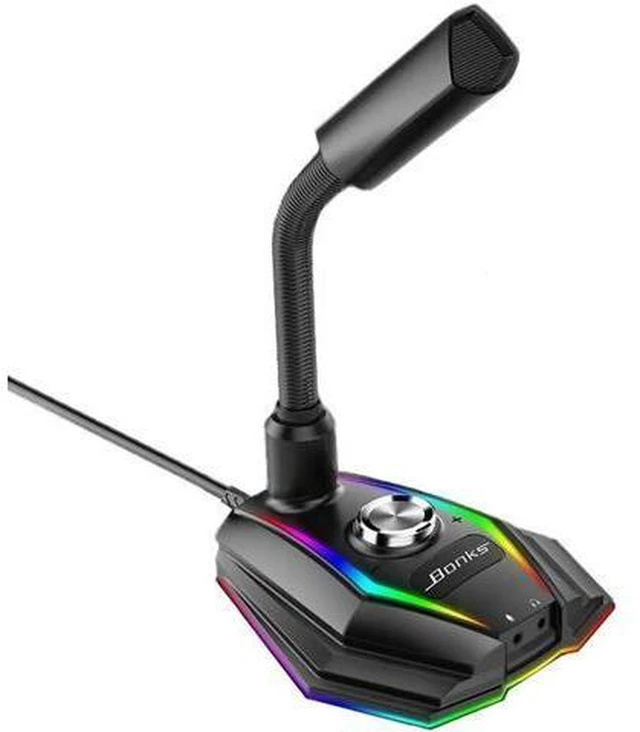 Alt view image 5 of 7 - USB Microphone HD Sound Card With Speaker Headset Jack Free Drive Noise Reductio