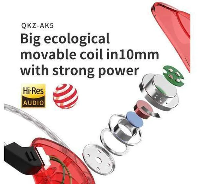 Alt view image 6 of 6 - QKZ CK5 New Model Sports Earphone Set- Transparent Bass Heavy Music Headphones f