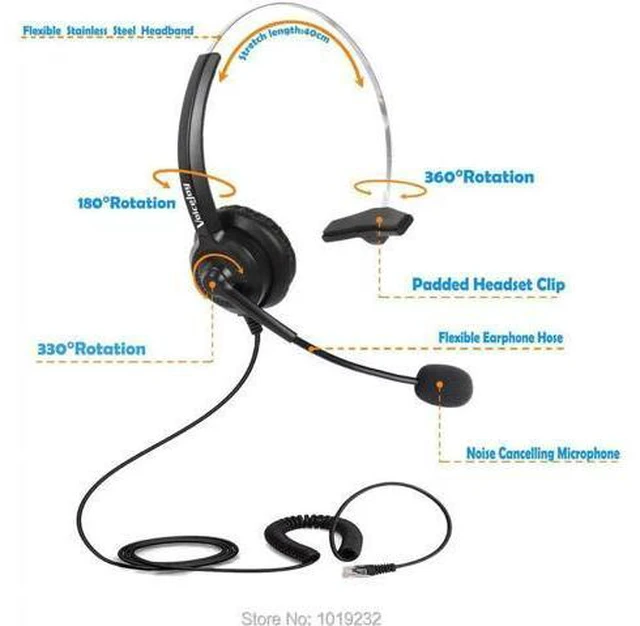 Alt view image 3 of 6 - Volume and Mute switch call center headset,earphone headphone,for training cente