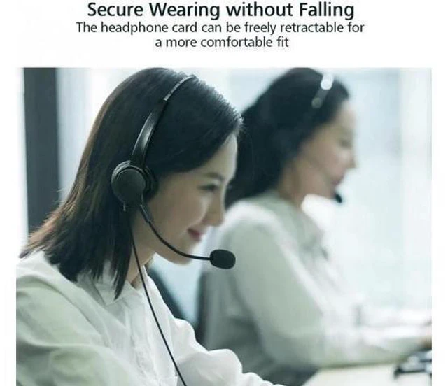 Alt view image 6 of 6 - Noise Cancelling Dual 3.5mm Call Center Headset Dual Speaker Design Call Center