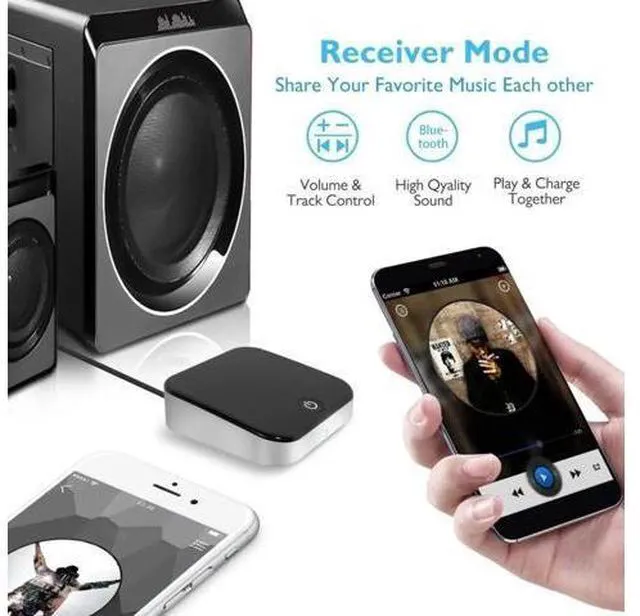 Alt view image 2 of 6 - 2 In 1 Compact Size Bluetooth Transmitter Receiver APTX Wireless Stereo Audio Ad