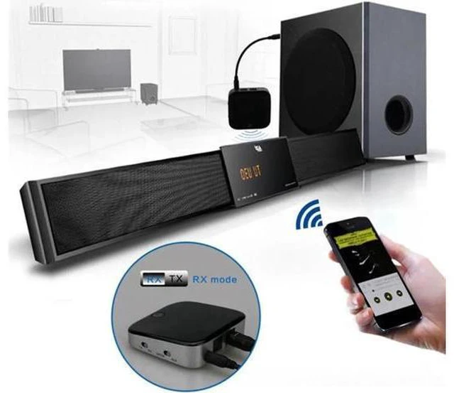 Alt view image 3 of 6 - 2 In 1 Compact Size Bluetooth Transmitter Receiver APTX Wireless Stereo Audio Ad