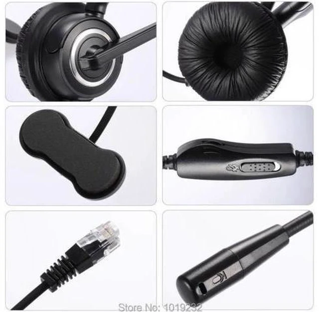Alt view image 4 of 4 - Volume and Mute Switch RJ9 Headset with microphone Call center headphone office