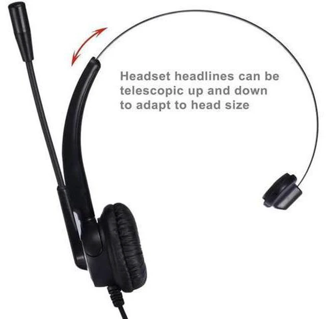 Alt view image 3 of 5 - 2PCS RJ9 Headset Call Center headphone Avaya 24XX 46XX Nortel phone headset call