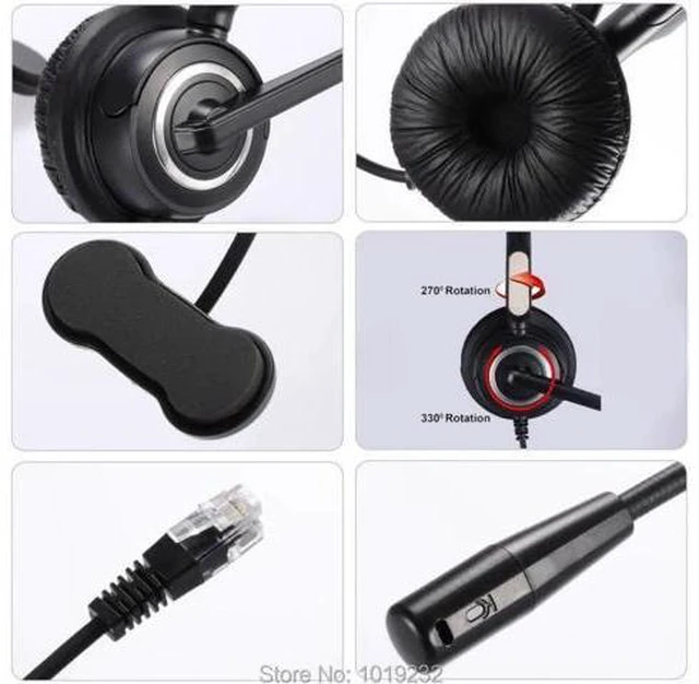 Alt view image 2 of 5 - 2PCS RJ9 Headset Call Center headphone Avaya 24XX 46XX Nortel phone headset call
