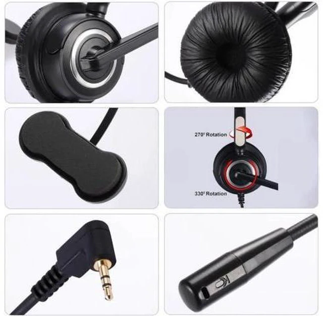 Alt view image 4 of 4 - Professional monaural call center telephones headset phone headphones with 2.5mm