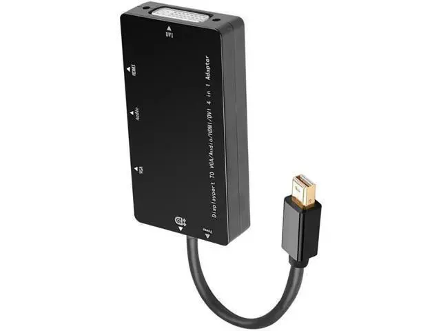 Alt view image 2 of 6 - 4 In 1 Mini DP To HDMI VGA DVI Audio Adapter Cable DisplayPort Thunderbolt Conve