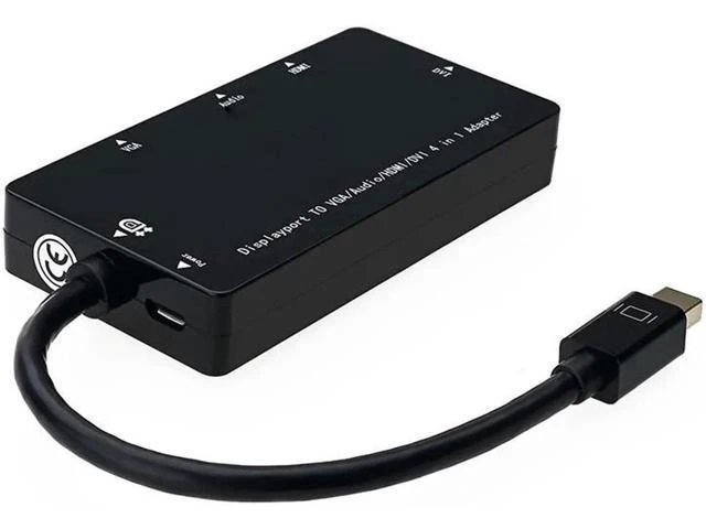 Alt view image 4 of 6 - 4 In 1 Mini DP To HDMI VGA DVI Audio Adapter Cable DisplayPort Thunderbolt Conve