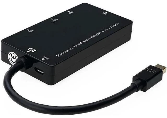 Alt view image 4 of 6 - 4 In 1 Mini DP To HDMI VGA DVI Audio Adapter Cable DisplayPort Thunderbolt Conve