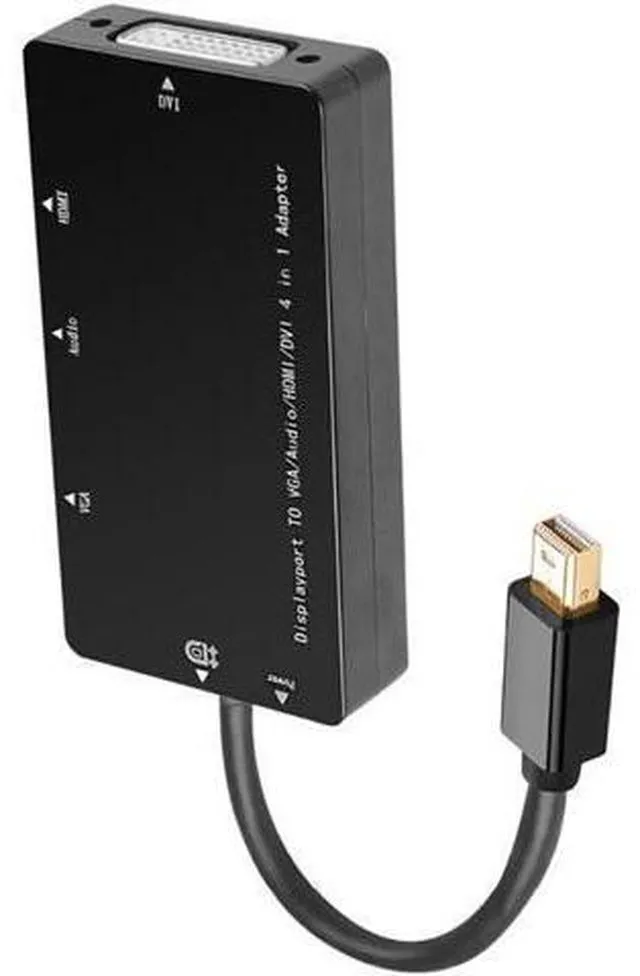 Alt view image 2 of 6 - 4 In 1 Mini DP To HDMI VGA DVI Audio Adapter Cable DisplayPort Thunderbolt Conve