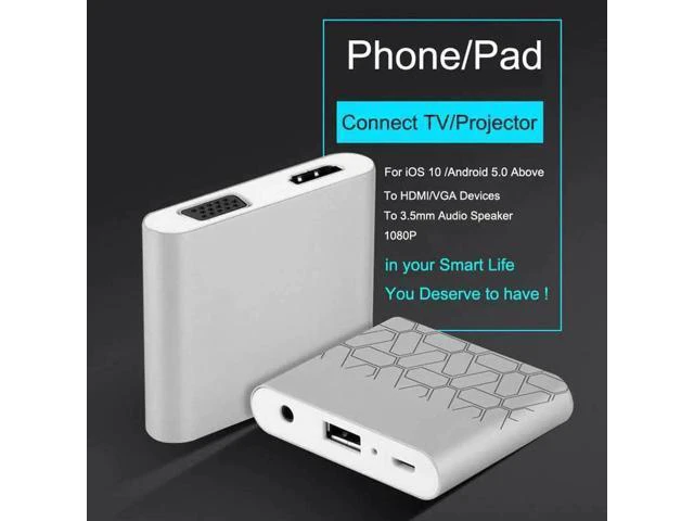 Alt view image 4 of 6 - 3 in 1 USB To HDMI VGA Audio Video Converter Digital AV Adapter Cable For iPhone