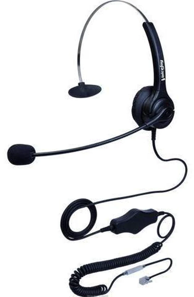 Main image of Call Center Headset Headphones + Volume Mute For Phone AVAYA 24xx Aspire Nortel
