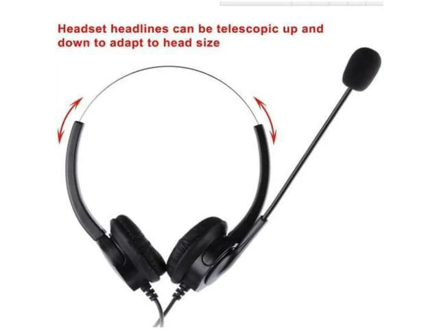 Alt view image 3 of 3 - 3.5mm plug Hands- Headphone with MIC microphone call center headset anti-noise e