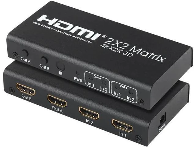Main image of 4K 2x2 HDMI Matrix 2 IN 2 OUT HDMI Switch Splitter Dual Display Screen Share Con
