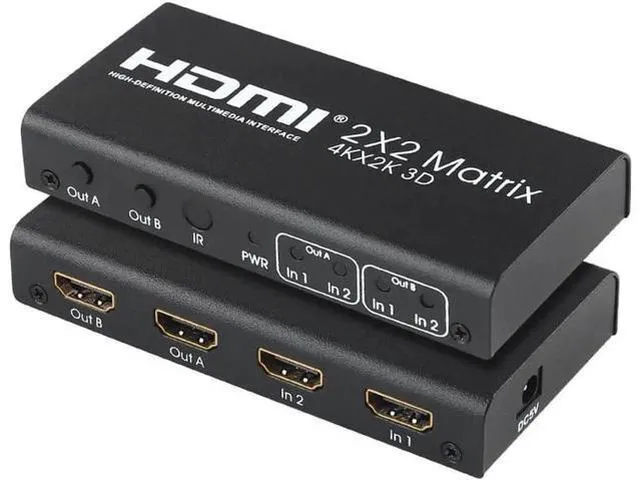 Main image of 4K 2x2 HDMI Matrix 2 IN 2 OUT HDMI Switch Splitter Dual Display Screen Share Con