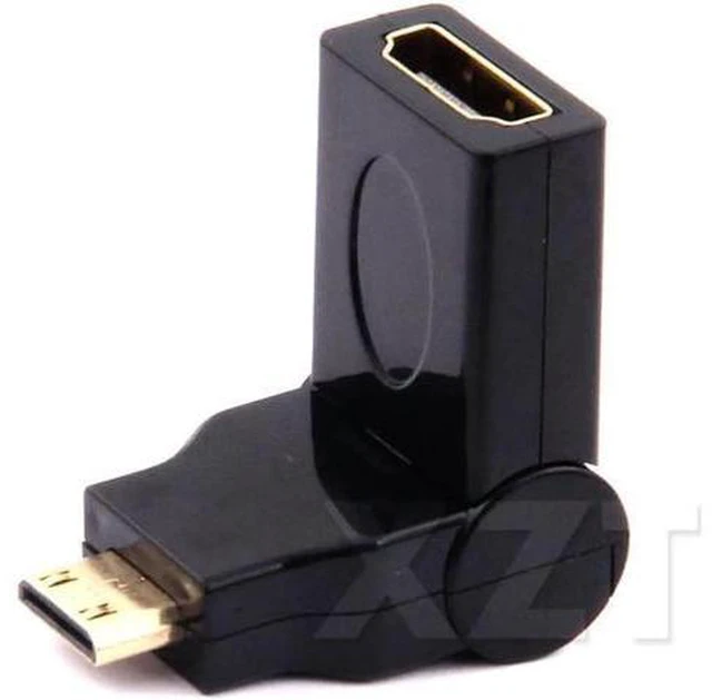 Main image of 10pcs Black Mini HDMI Male to Female 90 Angle Adapter Converter for HDTV Project