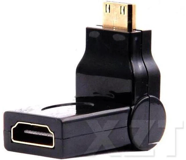Alt view image 3 of 5 - 10pcs Black Mini HDMI Male to Female 90 Angle Adapter Converter for HDTV Project