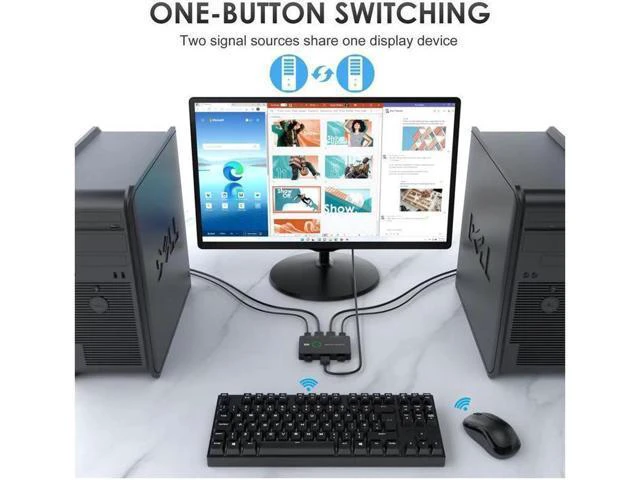 Alt view image 2 of 7 - 4K USB HDMI KVM Switch 2 Port HDMI Switcher Selector Box USB and HDMI Switch for