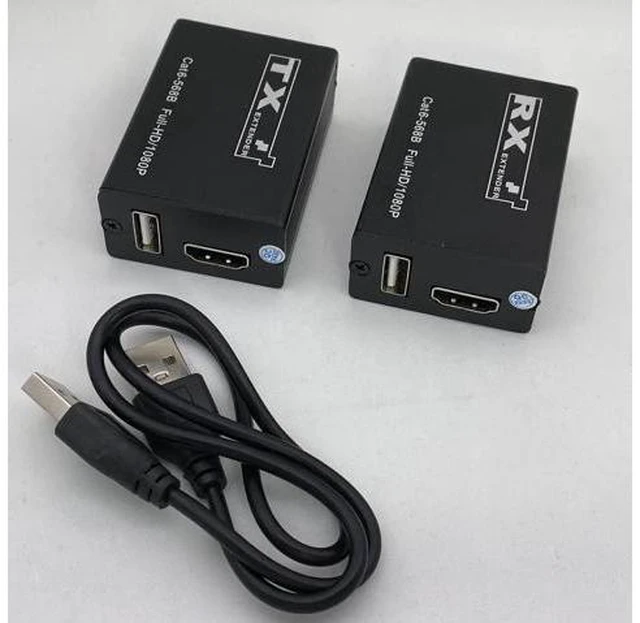 Alt view image 2 of 6 - 30M HDMI -compatible KVM Extender over sing cat6 cable HDMI-compatible to Rj45 E