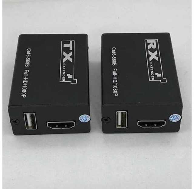 Alt view image 6 of 6 - 30M HDMI -compatible KVM Extender over sing cat6 cable HDMI-compatible to Rj45 E