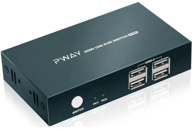 Main image of Switch HDMI, UHD 4K @30Hz, HDMI KVM Switch 2 Port with 4 USB 2.0, Support HDMI S