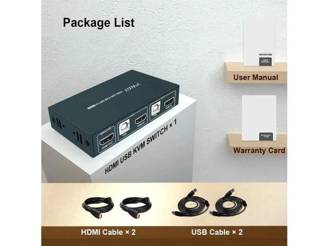 Alt view image 5 of 7 - Switch HDMI, UHD 4K @30Hz, HDMI KVM Switch 2 Port with 4 USB 2.0, Support HDMI S