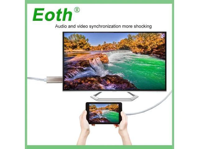Alt view image 3 of 6 - 2pcs Eoth 2 In 1 Lighting and Micro USB To HDTV TV HDMI Adapter TV Dongle Digita