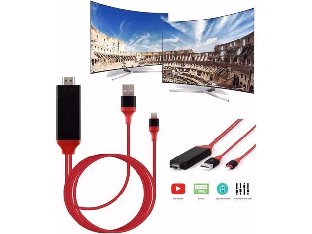 Alt view image 4 of 6 - 2M Phone Tablet To HDMI TV AV Adapter Cable 1080P 2K HD Cord Game Movie Supplies