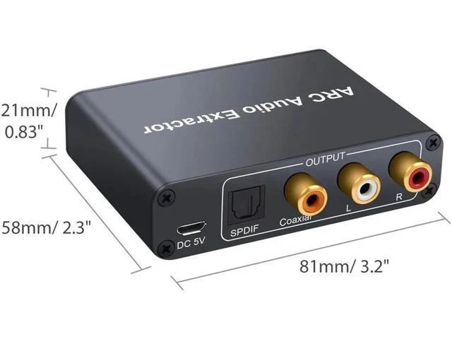 Alt view image 6 of 6 - Converter HDMI Audio Adapter DAC ARC L/R Coaxial SPDIF Jack Extractor Return Cha