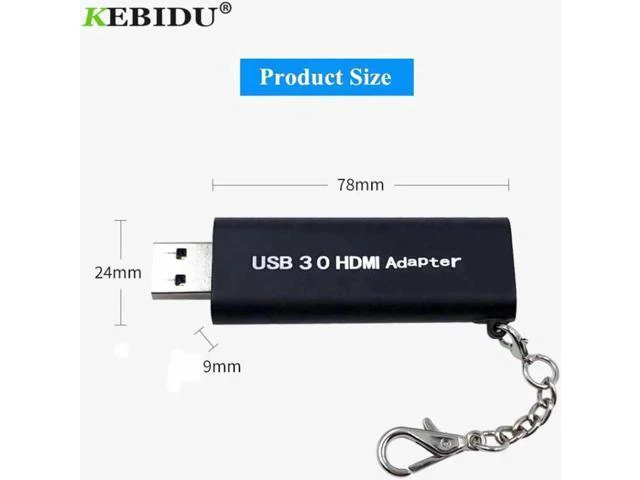 Alt view image 4 of 6 - Portable USB 3.0 to HDMI Converter Mini Keychain 1920 * 1080 HD Adapter for Wind