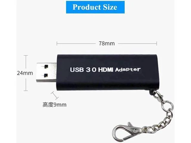 Alt view image 4 of 6 - USB 3.0 to HDMI Converter Mini Portable Keychain 1920 * 1080 HD Adapter for Wind