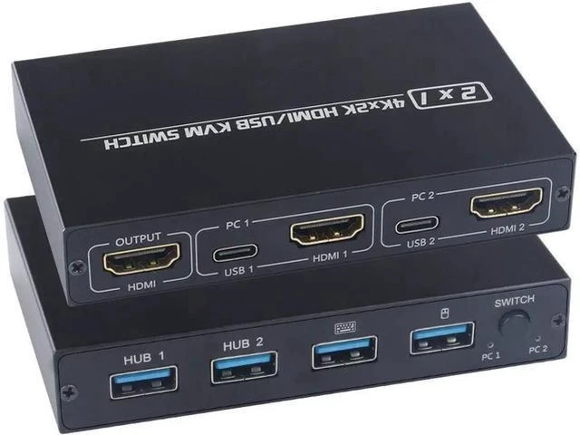 Alt view image 3 of 6 - For 2 PC Sharing Keyboard And Mouse For Printer 2 Port USB HDMI KVM Switch Box 4