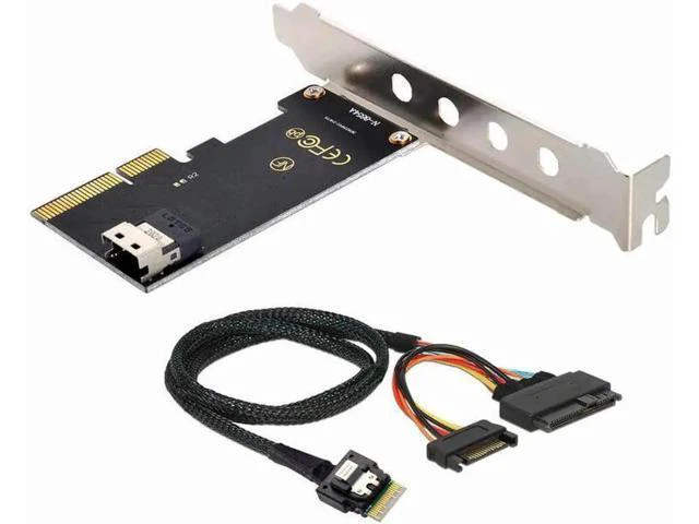 Alt view image 4 of 6 - SF-025+104 PCI-E 3.0 4.0 to SFF-8654 Slimline SAS Card Adapter and U