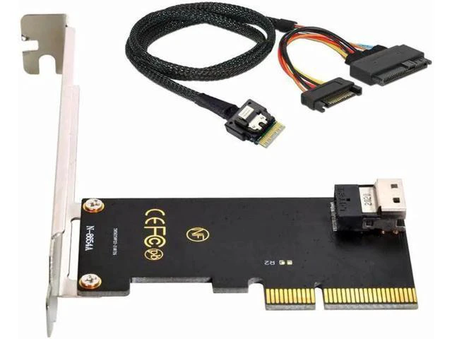 Alt view image 5 of 6 - SF-025+104 PCI-E 3.0 4.0 to SFF-8654 Slimline SAS Card Adapter and U